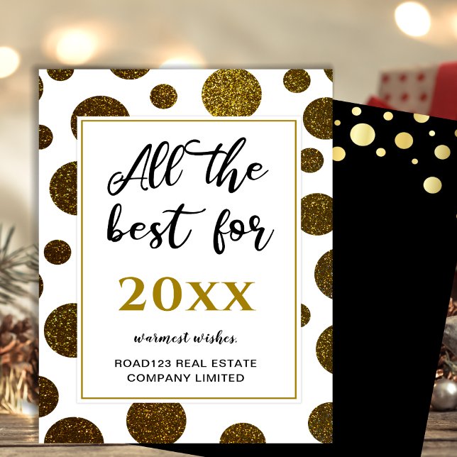 All The Best For New Year Modern Gold Business Holiday Card (Creator Uploaded)