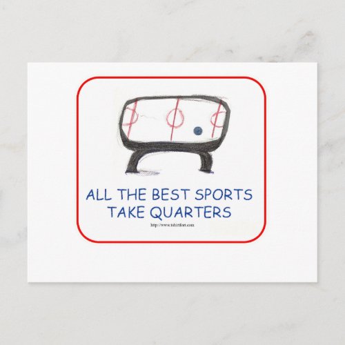 All the best sports take quarters postcard