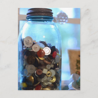 All the Buttons in the Ball Jar with a zinc lid Postcard