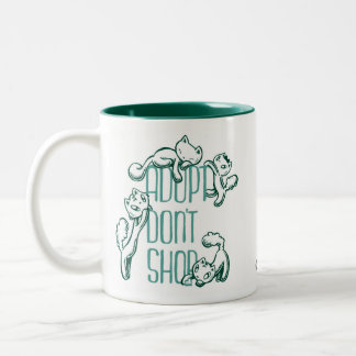All The Cats: Adopt Don't Shop Two-Tone Coffee Mug