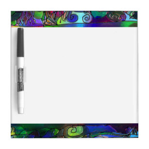 All the Colors with Swirls and Lines Dry-Erase Board