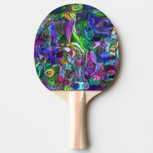 All the Colors with Swirls and Lines Ping-Pong Paddle
