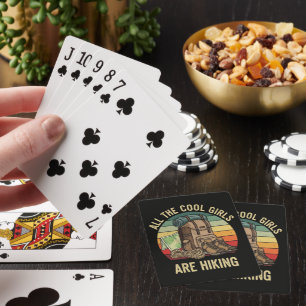 All The Cool Girls Are Hiking Retro Poker Cards
