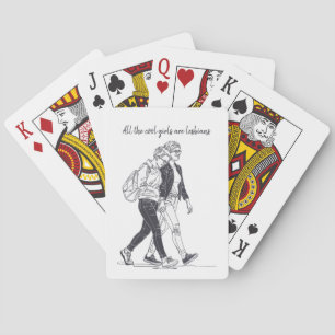 All the Cool Girls Are Lesbians Line Art Poker Cards