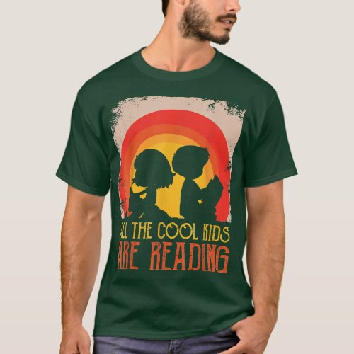 All The Cool Kids Are Reading Book Vintage Reto Su T_Shirt