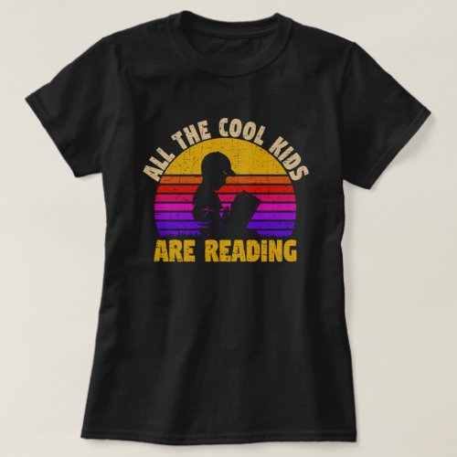 All the Cool Kids are Reading Book Vintage Reto T_Shirt