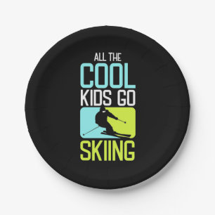 All The Cool Kids Go Skiing Paper Plates