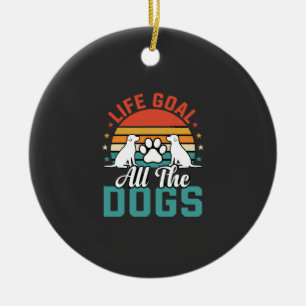 All The Dogs Retro Dog Lover Ceramic Ornament