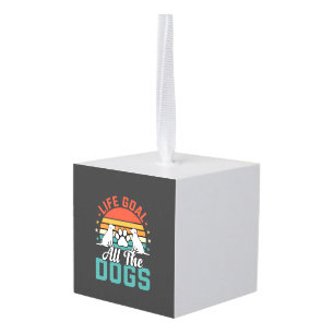 All The Dogs Retro Dog Lover Cube Ornament