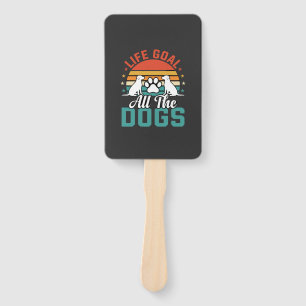 All The Dogs Retro Dog Lover Hand Fan