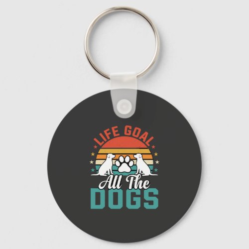 All The Dogs Retro Dog Lover Keychain