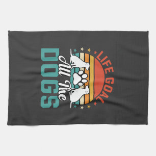 All The Dogs Retro Dog Lover Kitchen Towel