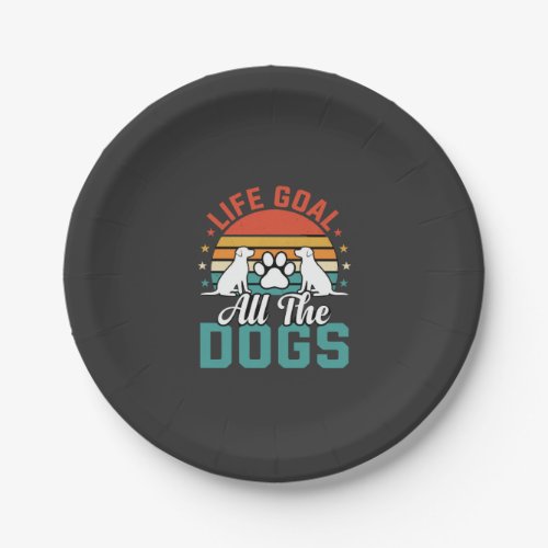 All The Dogs Retro Dog Lover Paper Plates