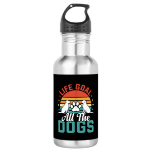 All The Dogs Retro Dog Lover Stainless Steel Water Bottle