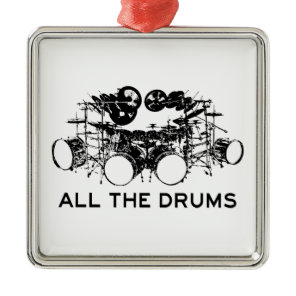 All The Drums Drummer Metal Ornament