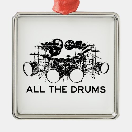 All The Drums Drummer Metal Ornament