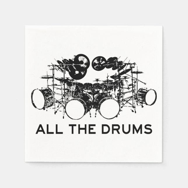 All The Drums Drummer Napkins (Front)
