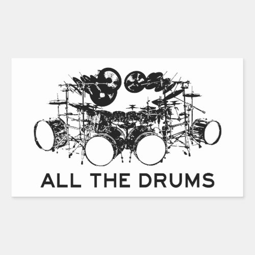 All The Drums Drummer Rectangular Sticker