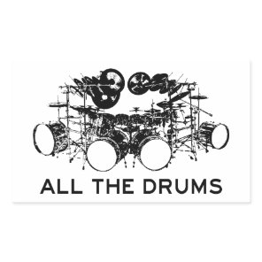 All The Drums Drummer Rectangular Sticker
