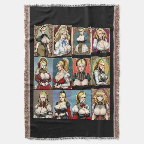 All the Faire Maidens Throw Blanket