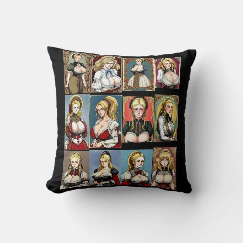 All the Faire Maidens Throw Pillow