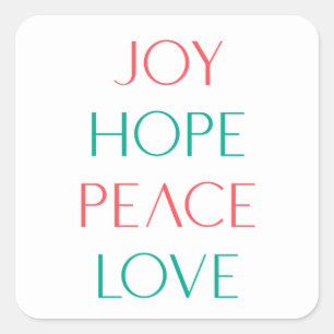 All the Favs Joy, Hope, Love, Peace Square Sticker