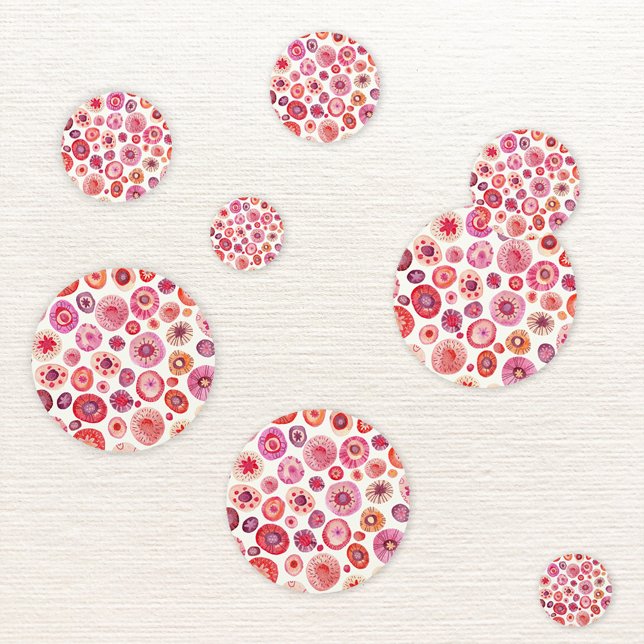 All the Flowers Confetti (Abstract floral pink modern table confetti)
