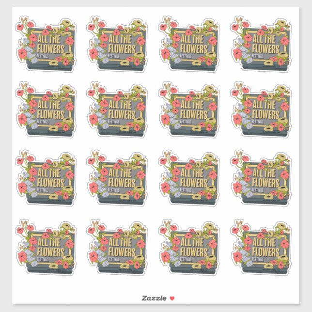 All the Flowers Festival Logo Sticker (Sheet)