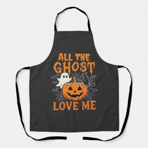 All The Ghost Love Me Halloween Design_1 Apron