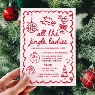 All the Jingle Ladies Girls Night Christmas Party Invitation