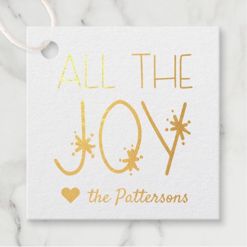 All the Joy  Cute Personalized Holiday Gift Tags