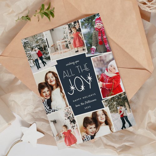 All the Joy  Multi Photo Collage Holiday Card