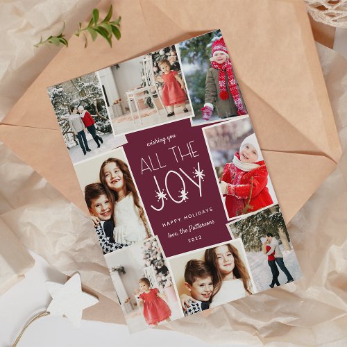 All the Joy  Multi Photo Collage Holiday Card