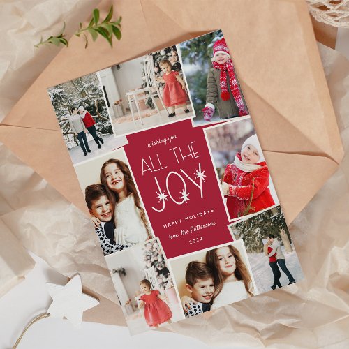 All the Joy  Multi Photo Collage Holiday Card