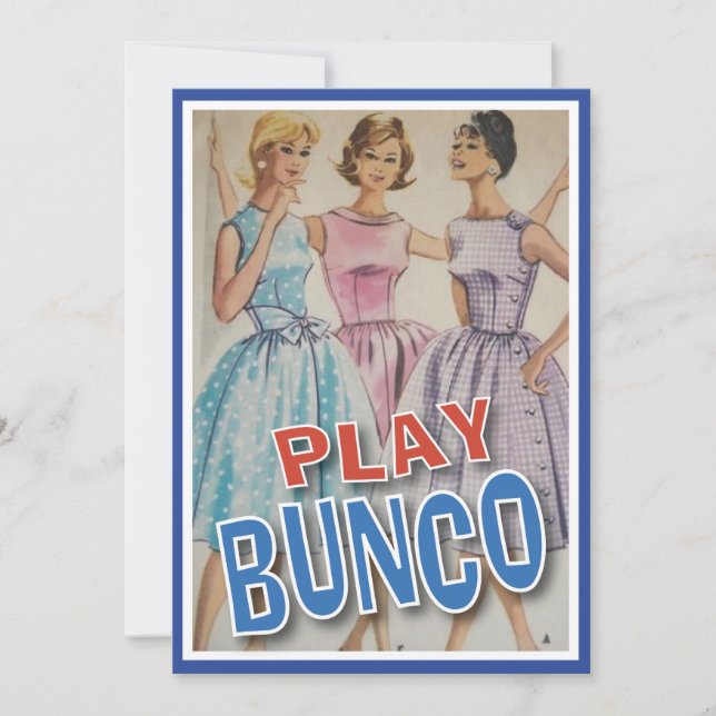 All The Ladies Are Playing Bunco Invitation (Front)