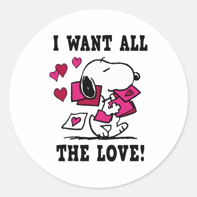All The Love Valentine Classic Round Sticker (Front)