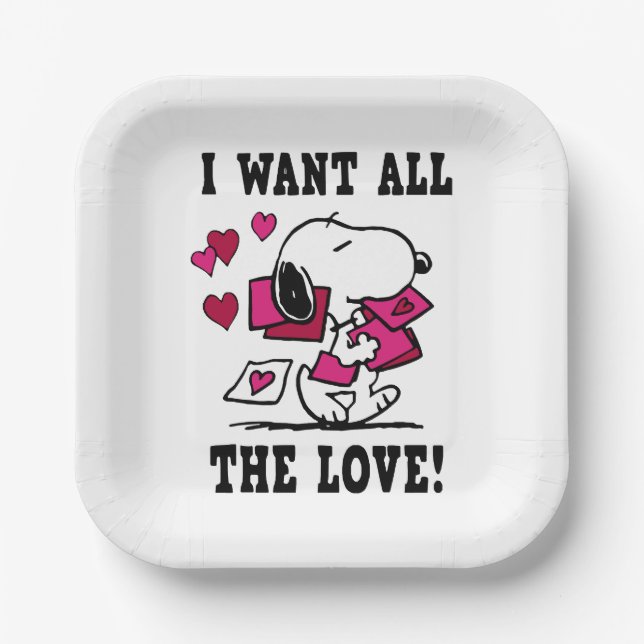 All The Love Valentine Paper Plates (Front)