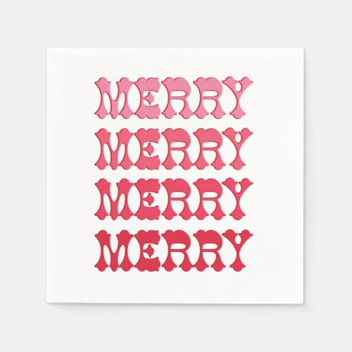 All The Merry Pink Cocktail Napkins