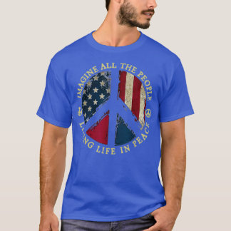 All The People Imagine Living Life In Peace Hippie T-Shirt
