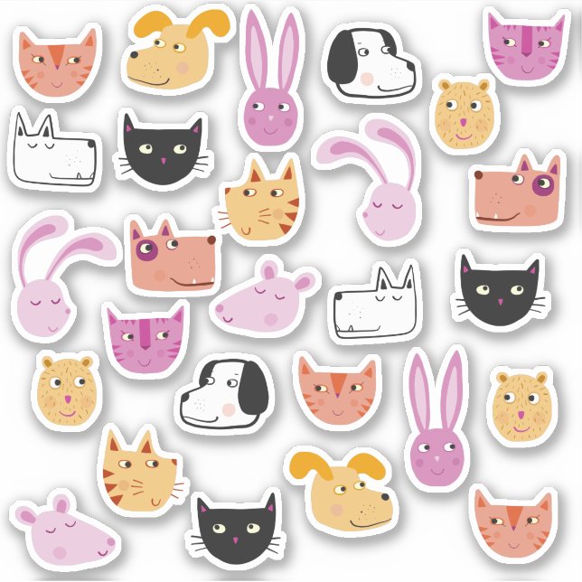 All the Pets Cute Animal Sticker (Front)