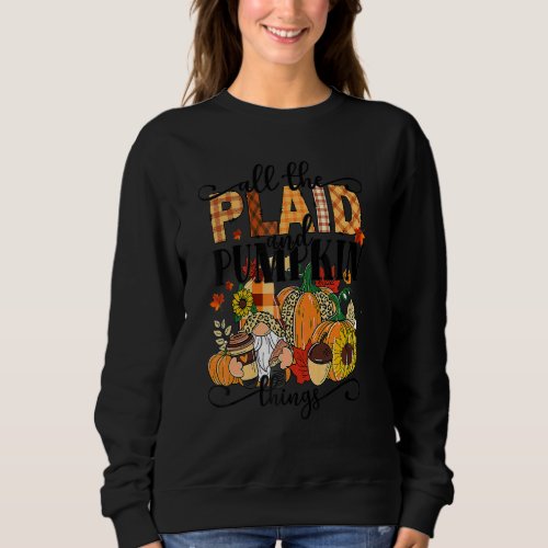 All The Plaid And Pumpkin Things Pumpking Leopard  Sweatshirt