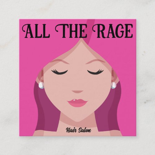 All the Rage Hair Salon Personalize Square Business Card