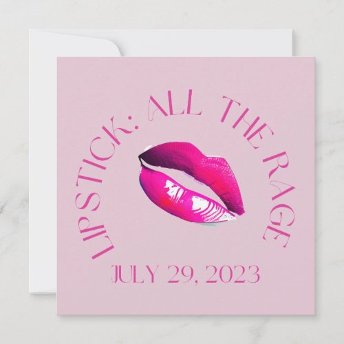 All The Rage National Lipstick Day 2023 pink lipst Holiday Card