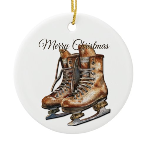 All The Skates Were Hung Ceramic Ornament
