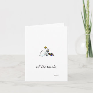 "All the Snacks," blank greeting card