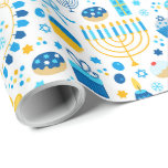 All The Symbols Of Hanukkah Wrapping Paper<br><div class="desc">A Wrapping Paper That Is Bright and Colorful Of All The Symbolism Of Hanukkah.</div>