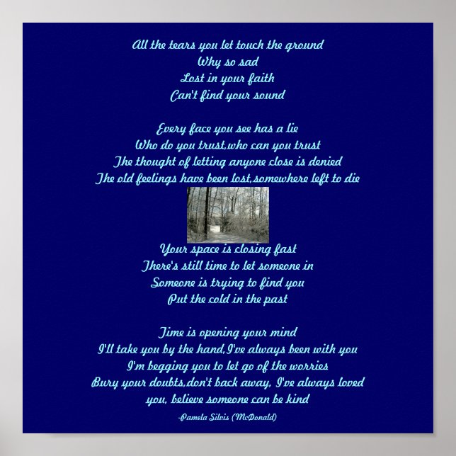 All the tears you let touch the...Poem/Lyrics Post Poster (Front)