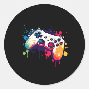 All The Things Video Game Controller Gamer Boys Me Classic Round Sticker