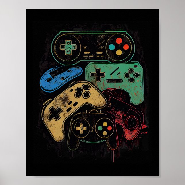 All The Things Video Game Controller Gamer Graphic Poster (Front)