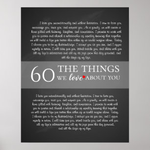 all the things we love about you, 60th birthday poster